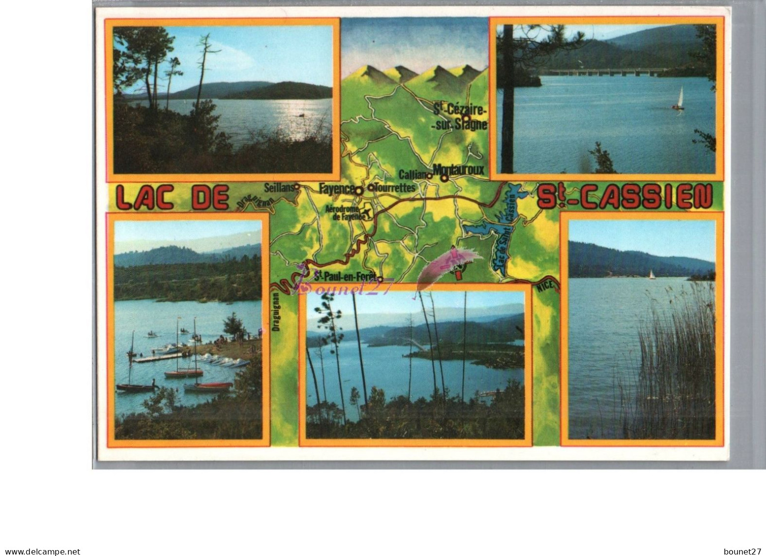 SAINT CASSIEN 83 - Le Lac De St Cassien Bateau Voilier Plan Carte Arbre - Autres & Non Classés