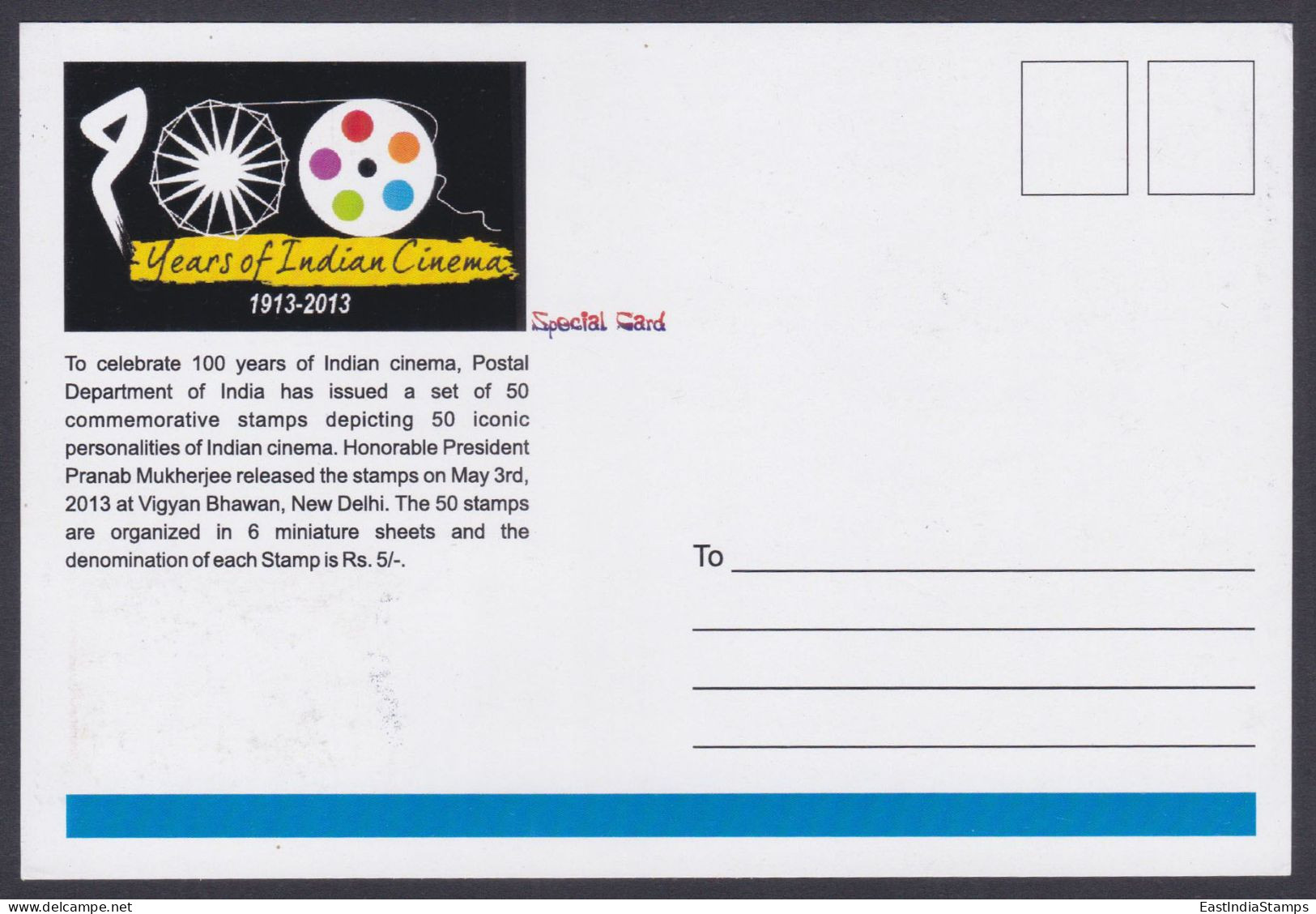 Inde India 2013 Maximum Max Card Raj Khosla, Director, Producer, Screenwriter, Bollywood, Hindi Cinema, Film - Storia Postale