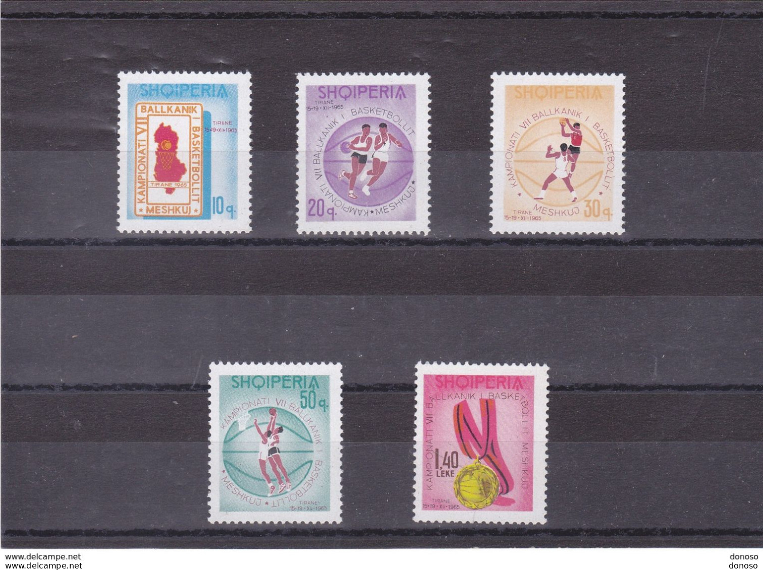 ALBANIE 1965 BASKET- BALL Yvert 842-846, Michel 1018-1022 NEUF** MNH Cote 9 Euros - Albanie