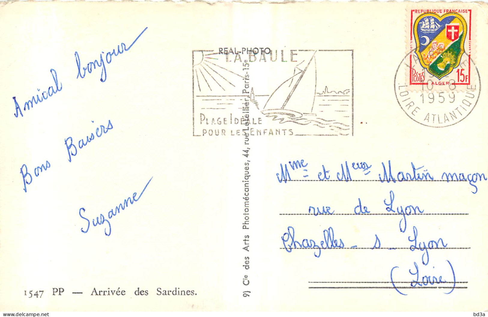 44 - ARRIVEE DES SARDINES - CACHET LA BAULE - La Baule-Escoublac