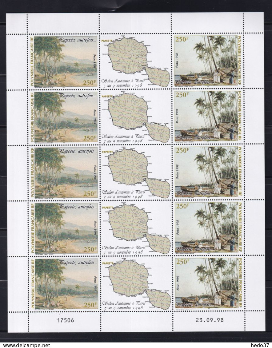 Polynésie N°572/573 - Feuille De 5 Triptyques - Neufs ** Sans Charnière - TB - Unused Stamps