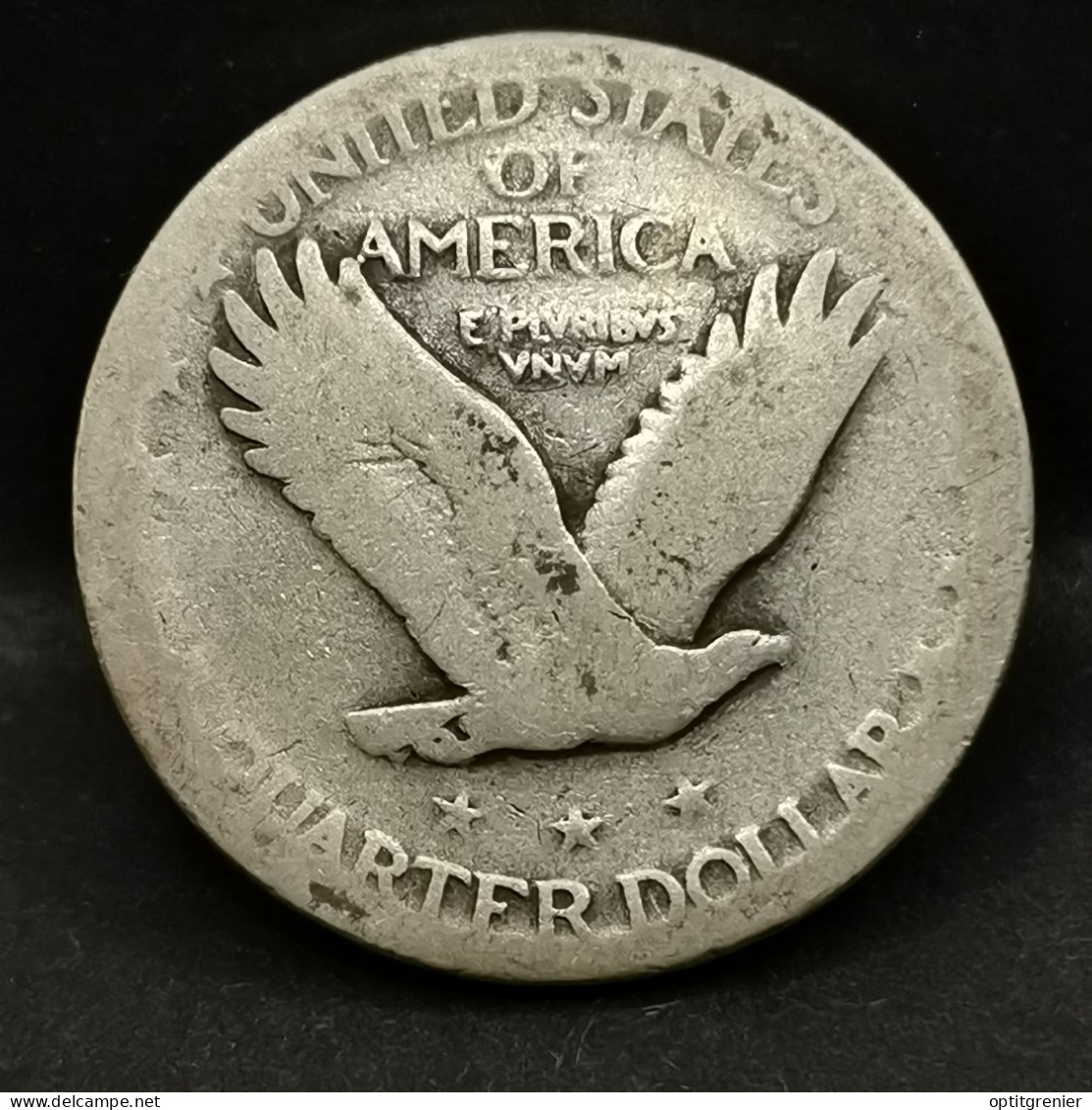 25 CENTS ARGENT STANDING LIBERTY QUARTER DOLLAR / DATE EFFACEE / USA - 1916-1930: Standing Liberty (Libertà In Piedi)