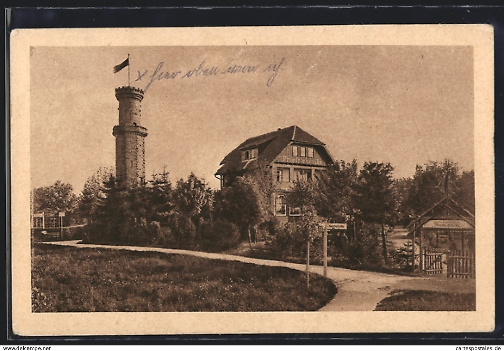 AK Freudenstadt, Cafe-Restaurant Friedrichshöhe Mit Strassen Und Aussichtsturm  - Freudenstadt