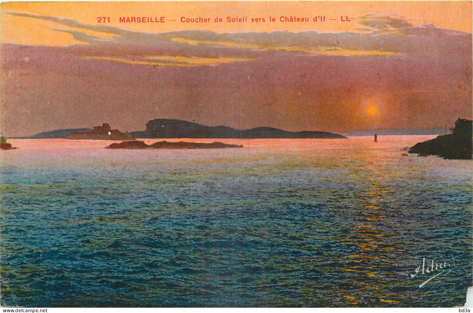 13 - MARSEILLE - COUCHER DE SOLEIL VERS LE CHÂTEAU D'IF - Festung (Château D'If), Frioul, Inseln...