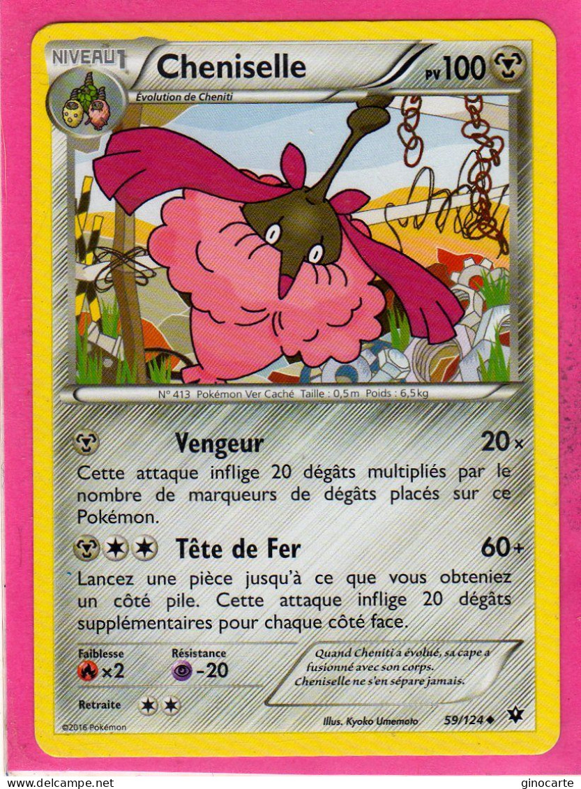 Carte Pokemon Francaise 2016 Xy Impact Des Destins 59/124 Cheniselle 100pv Bon Etat - XY