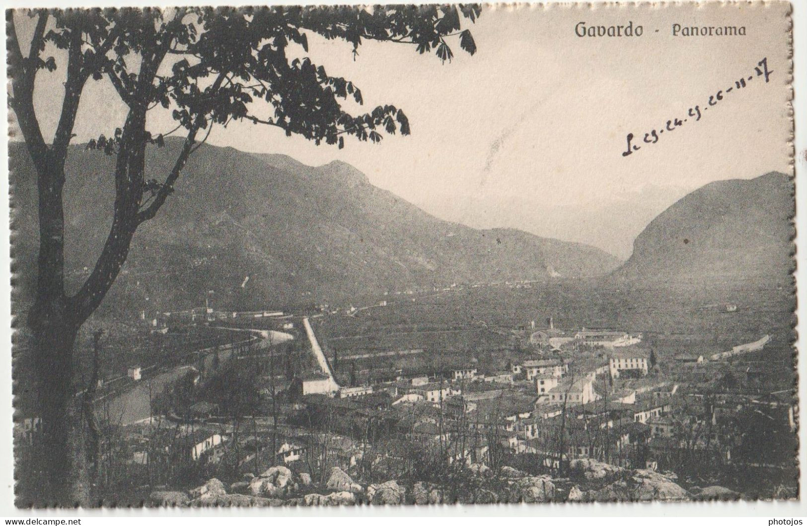 Cartolina  Gavardo (Italia)  Panorama Sulla Città   Ed Pandini     1917   RARA - Andere & Zonder Classificatie