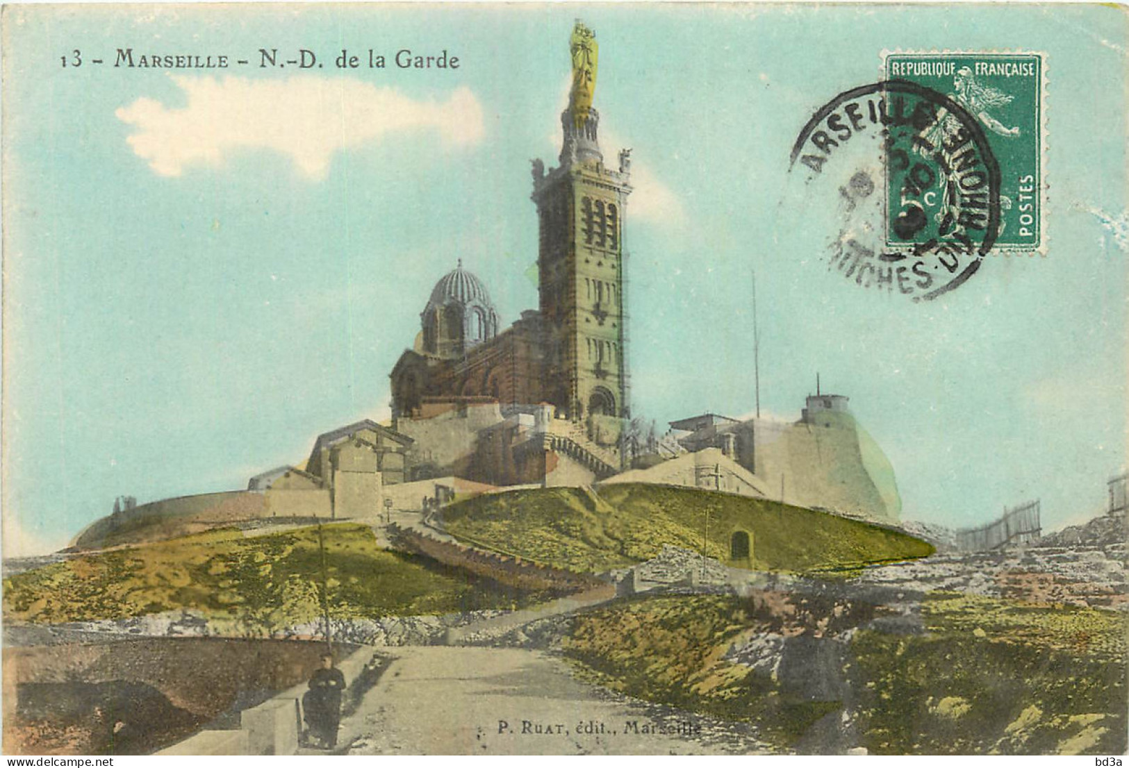 13 - MARSEILLE - NOTRE DAME DE LA GARDE - Notre-Dame De La Garde, Aufzug Und Marienfigur