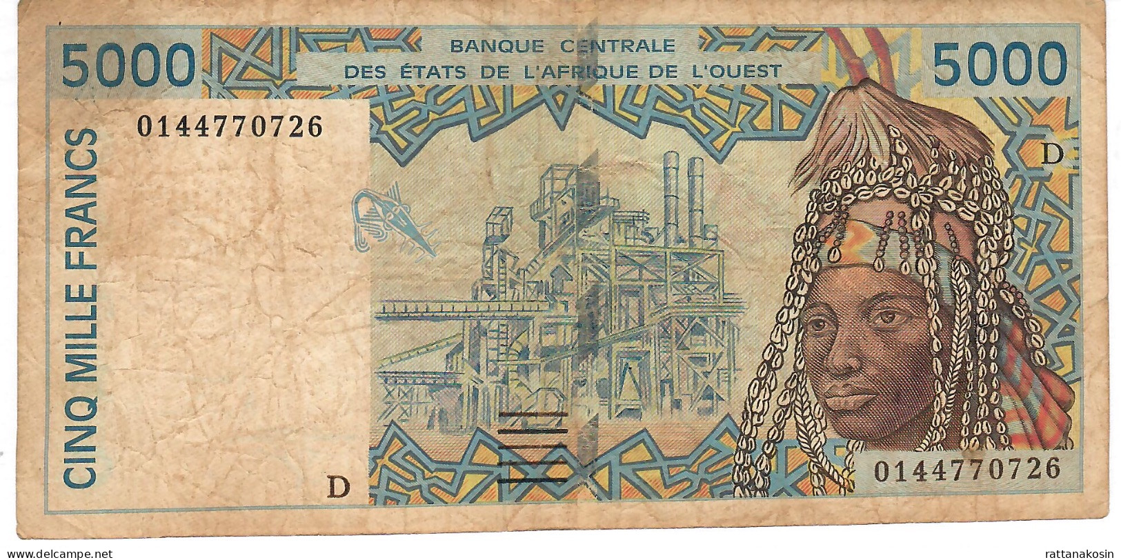 W.A.S. MALI    P413Dj 5000 FRANCS (20)01 2001  Signature 30  FINE - West African States