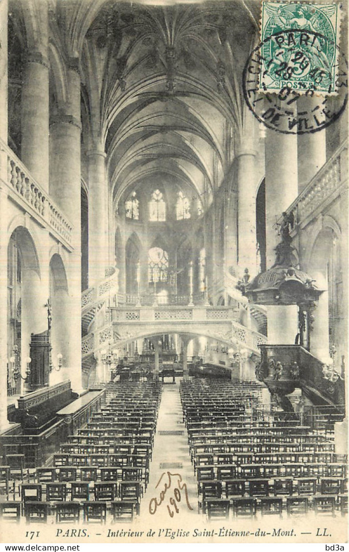75 - PARIS - INTERIEUR DE L'EGLISE SAINT ETIENNE DU MONT - Kerken