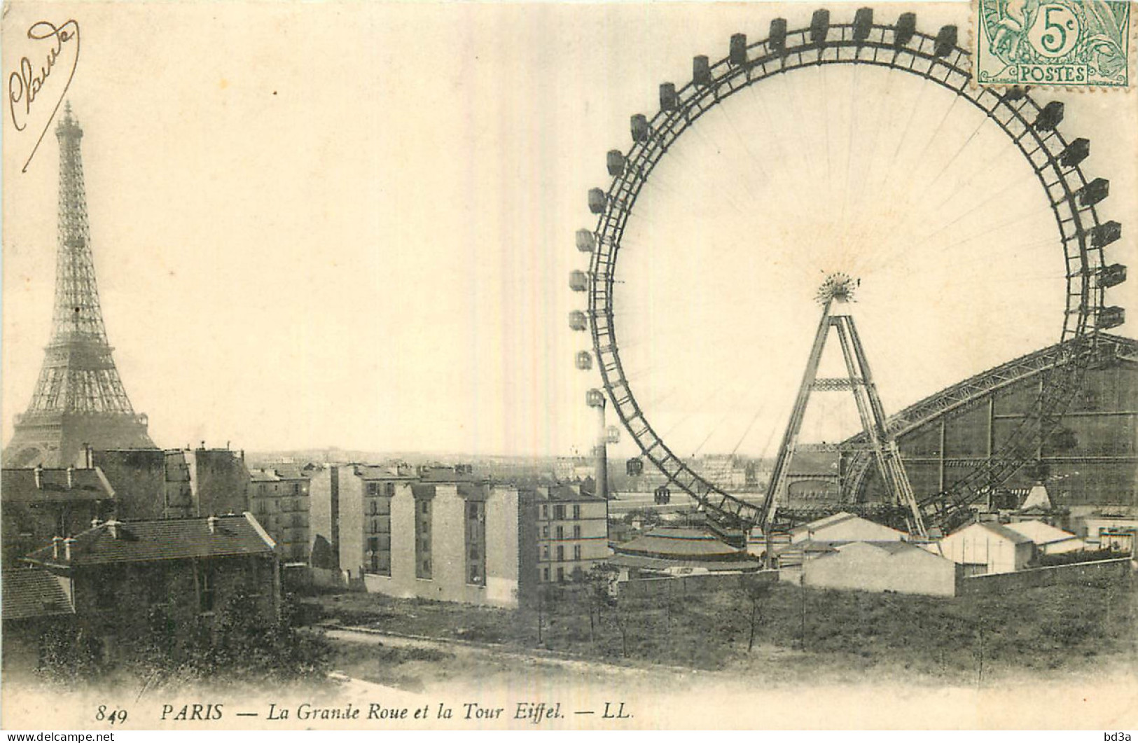 75 - PARIS - LA GRANDE ROUE ET LA TOUR EIFFEL - Altri & Non Classificati