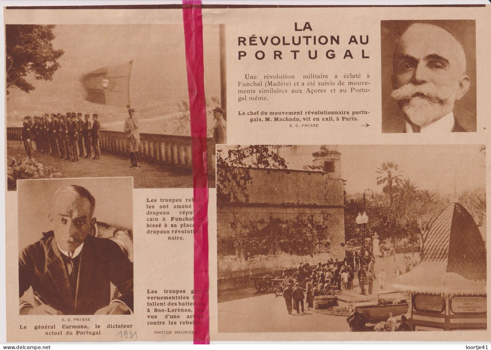 Funchal Portugal - La Révolution Militaire - Orig. Knipsel Coupure Tijdschrift Magazine - 1931 - Ohne Zuordnung