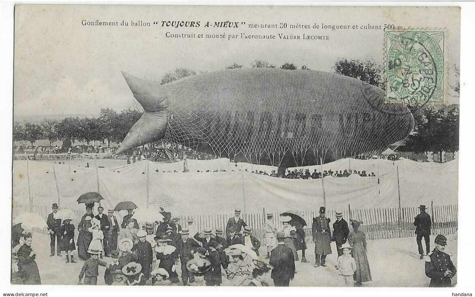 44 NANTES ? GONFLEMENT BALLON TOUJOURS MIEUX AERONAUTE VALERE LECOMTE 1907 ANIMATION     BEAU PLAN - Nantes