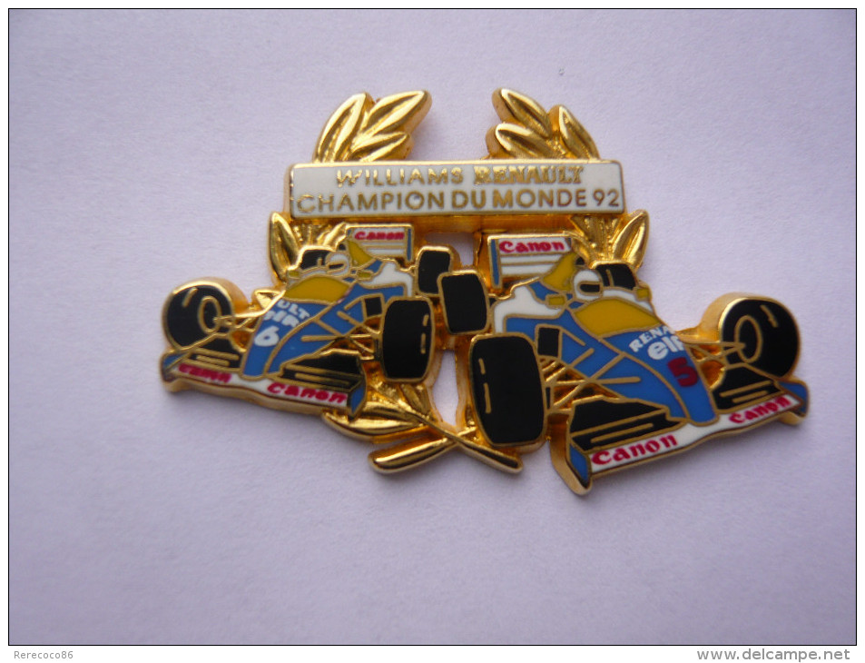 Pin S ARTHUS BERTRAND WILLIAMS RENAULT CHAMPION DU MONDE 92 - Arthus Bertrand