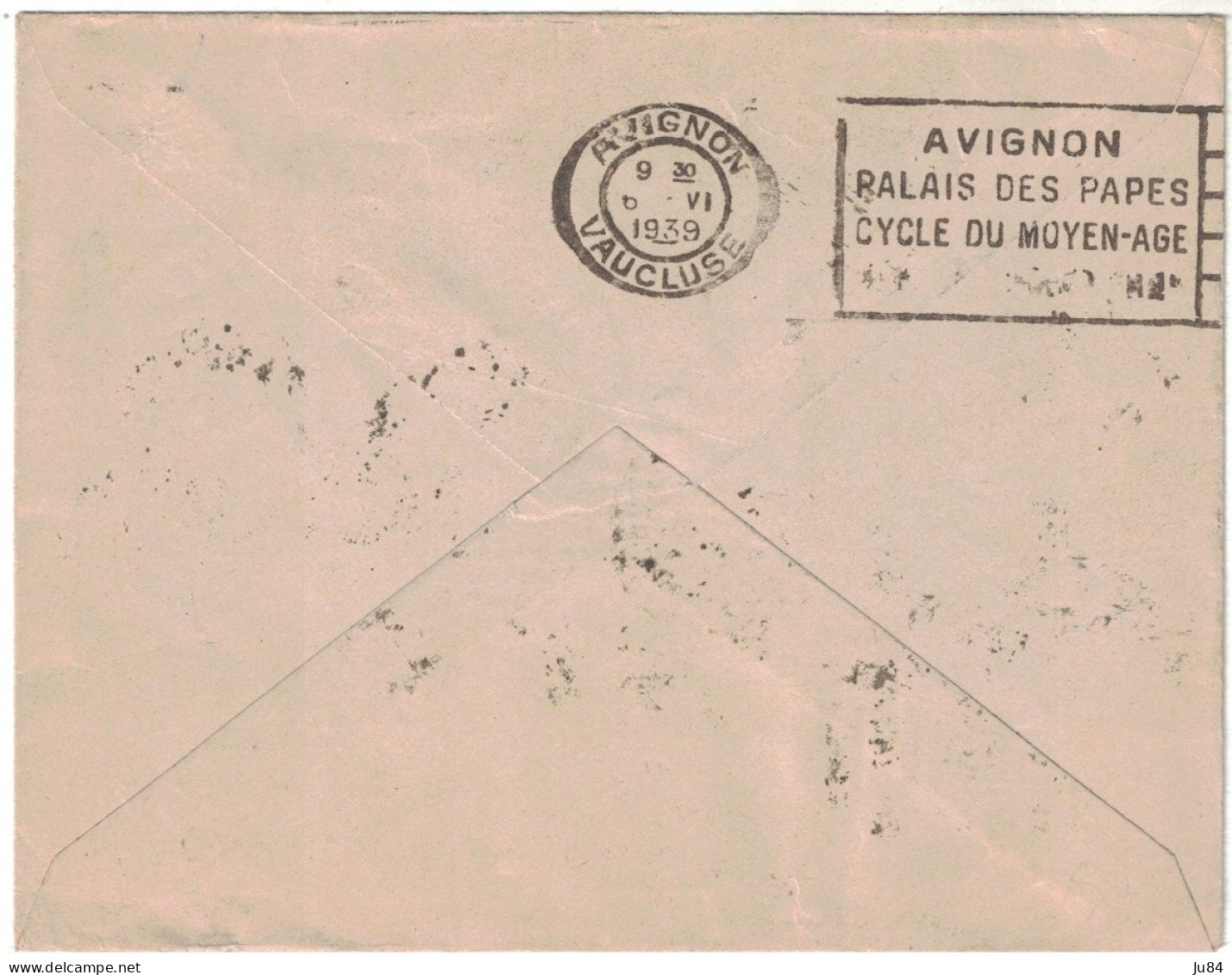 Paris - Lettre Pour Avignon - Affranchissement Tricolore Mercure + Vignette Jean Mermoz - 1939 - Tarifs Postaux