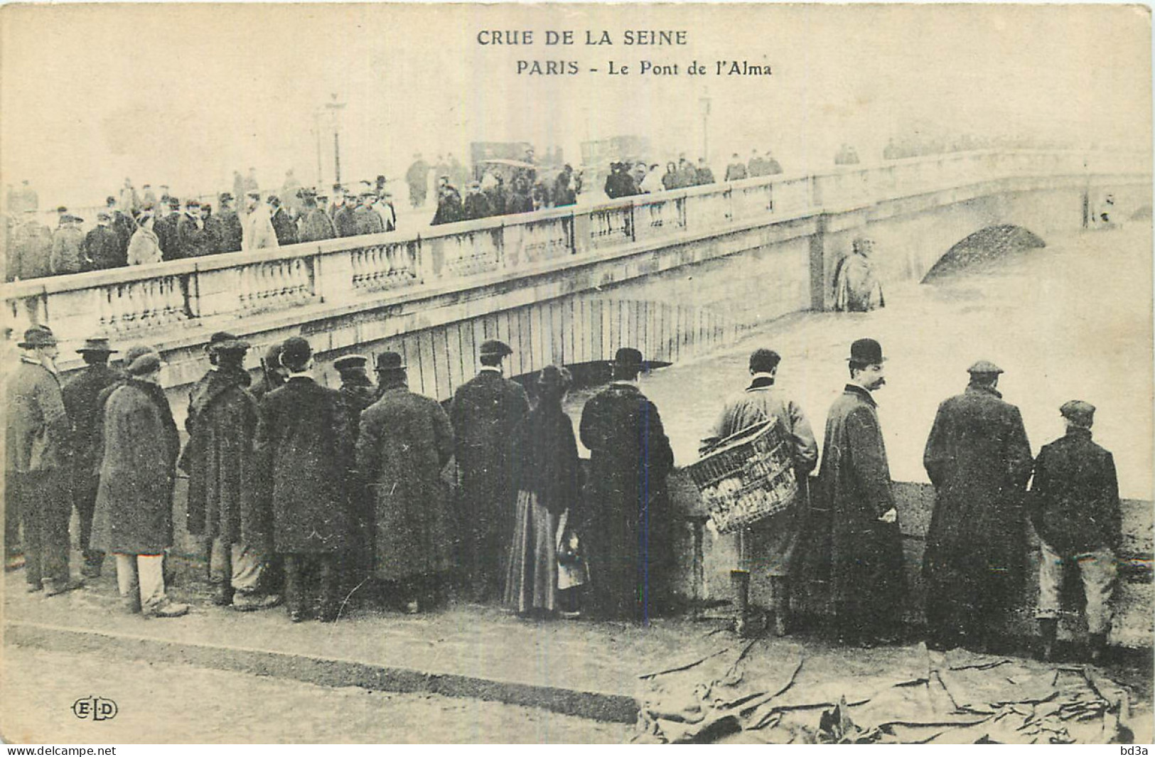 75 - PARIS - CRUE DE LA SEINE - LE PONT DE L'ALMA - De Overstroming Van 1910