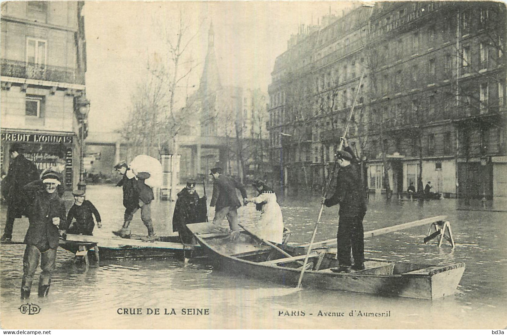 75 - PARIS - CRUE DE LA SEINE - AVENUE D'AUMESNIL - De Overstroming Van 1910