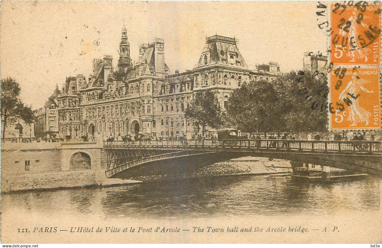 75 - PARIS - HOTEL DE VILLE ET PONT D'ARCOLE - Ponts