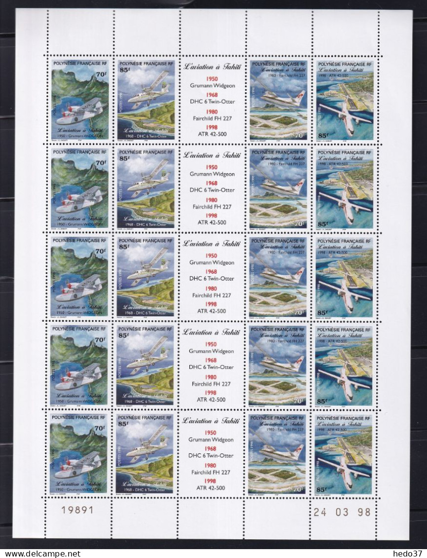 Polynésie N°556/559 - Feuille - Neufs ** Sans Charnière - TB - Unused Stamps