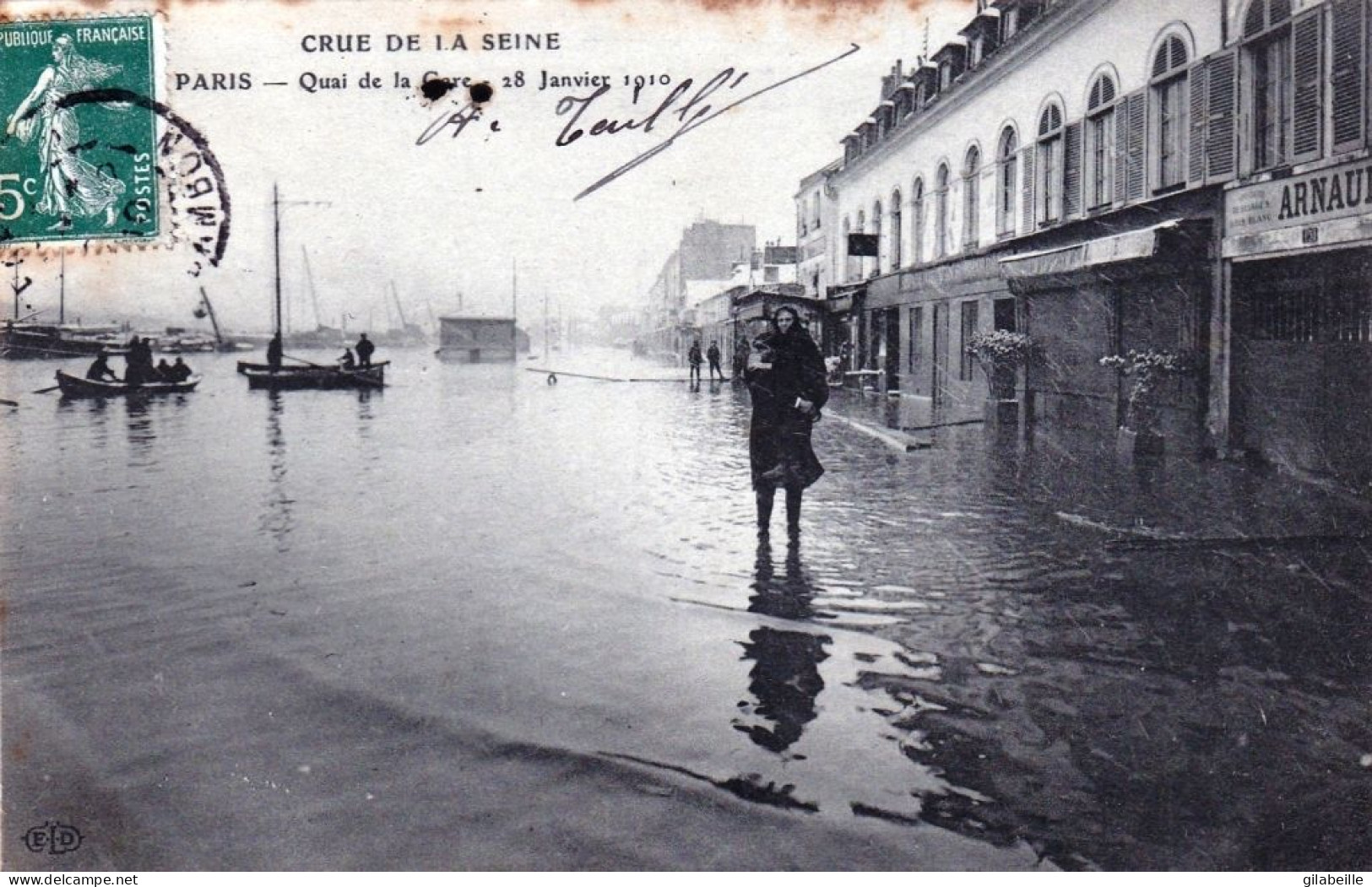 75 - PARIS - Crue De La Seine - Quai De La Gare - De Overstroming Van 1910