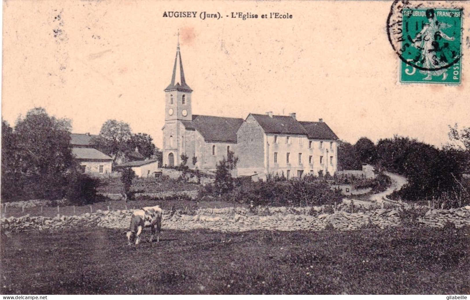 39 - Jura - AUGISEY - L église Et L Ecole - Sonstige & Ohne Zuordnung