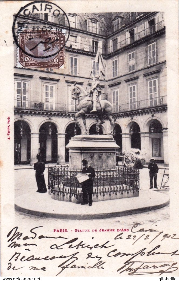 75 - PARIS 01 -  Statue De Jeanne D' Arc -  Place Des Pyramides - Cachet Du Caire ( Egypte ) - Arrondissement: 01