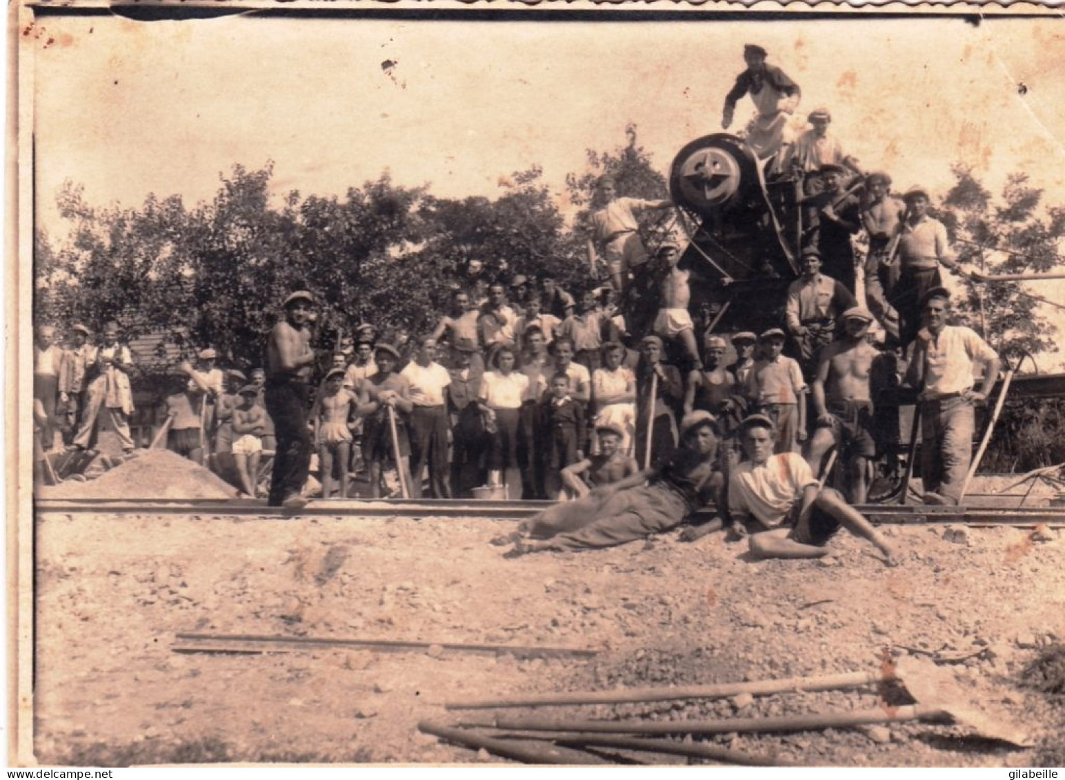 Hongrie - 1927 - Travailleurs A La Contrustion Du Chemin De Fer Hongrois - Magyarország -  Magyar Vasútépítők - Ungarn