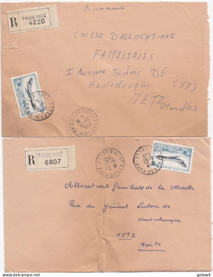 37095# LOT 54 LETTRES FRANCHISE PARTIELLE RECOMMANDE obl BASSE YUTZ MOSELLE 1967 1968 pour METZ 57