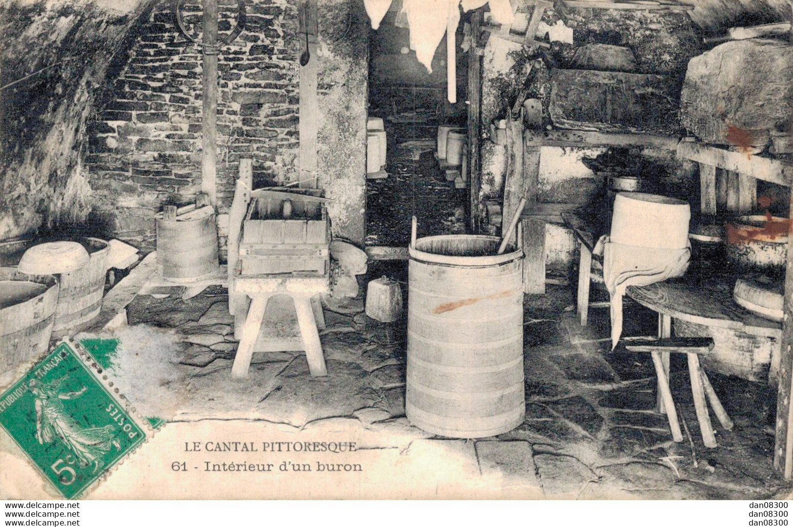 15 LE CANTAL PITTORESQUE INTERIEUR D'UN BURON - Otros & Sin Clasificación