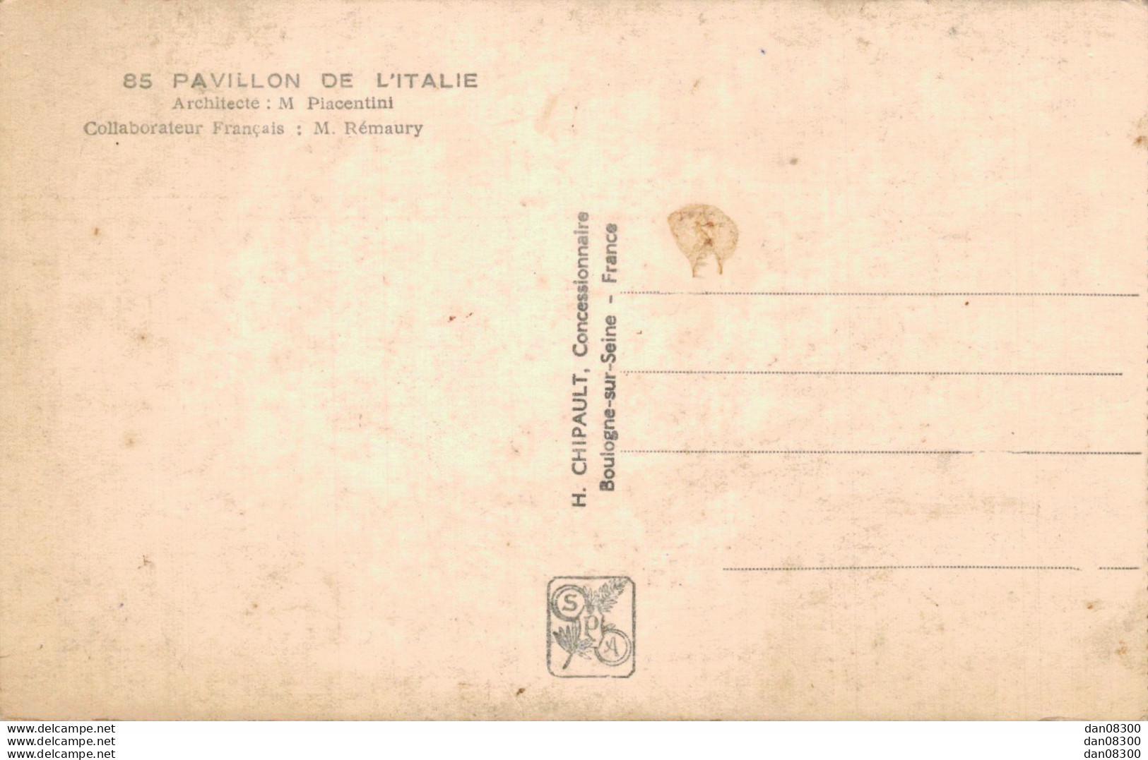 75 EXPOSITION INTERNATIONALE PARIS 1937 PAVILLON DE L'ITALIE - Mostre