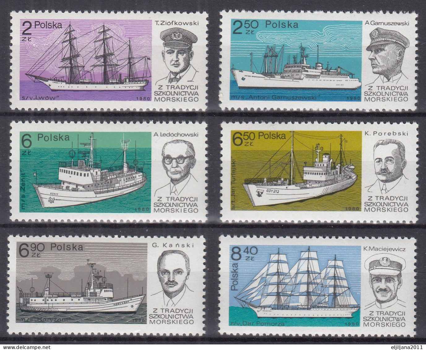 ⁕ Poland / Polska 1980 ⁕ Ships And Teachers Mi.2699-2704 ⁕ 6v MNH - Ungebraucht