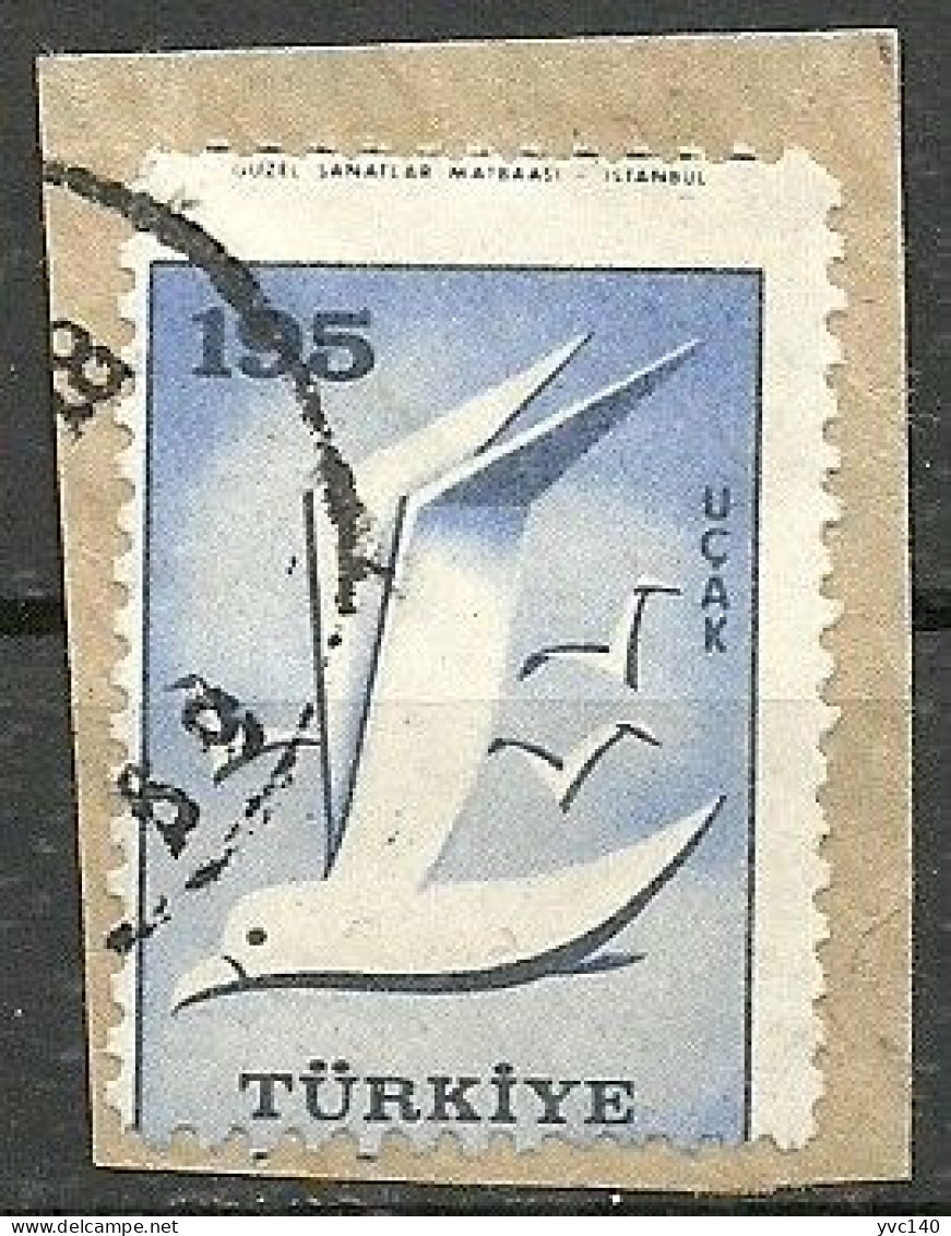 Turkey; 1959 Airmail Stamp 195 K. ERROR "Shifted Perf." - Oblitérés