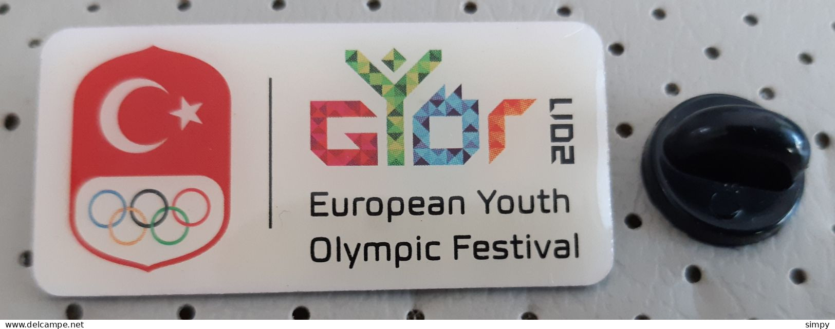 European Youth Olympics Festival EYOF 2017 Gyor Hungary Turkey NOC Pin - Olympic Games