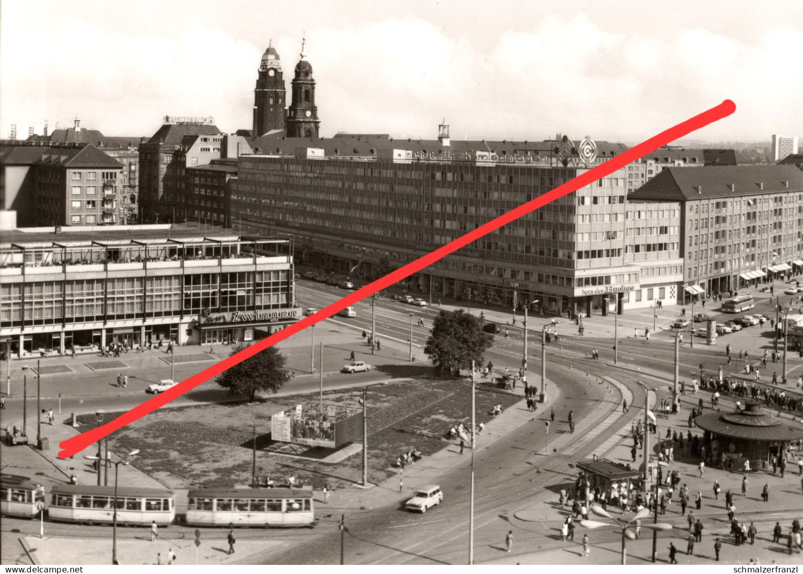 AK Dresden Postplatz HO Gaststätte Haus Am Zwinger Des Buches Ernst Thälmann Wilsdruffer Straße Wallstraße Altmarkt DDR - Dresden