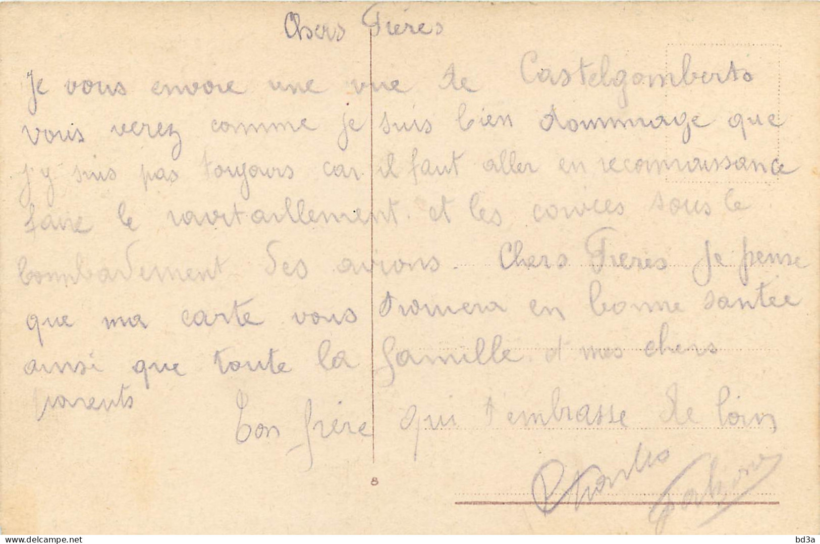 Italie - CASTELGOMBERTO - CORRESPONDANCE MILITAIRE - Otros & Sin Clasificación