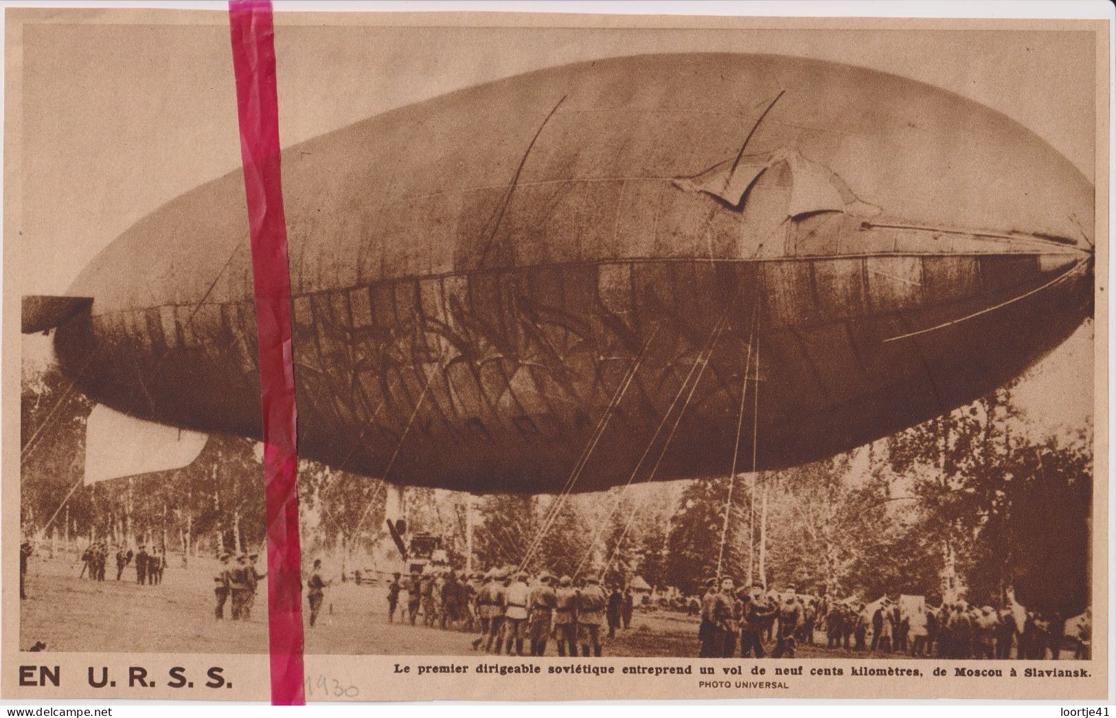 URSS - Le 1° Dirigéable Soviétique, 1° Russische Zeppelin - Orig. Knipsel Coupure Tijdschrift Magazine - 1930 - Ohne Zuordnung