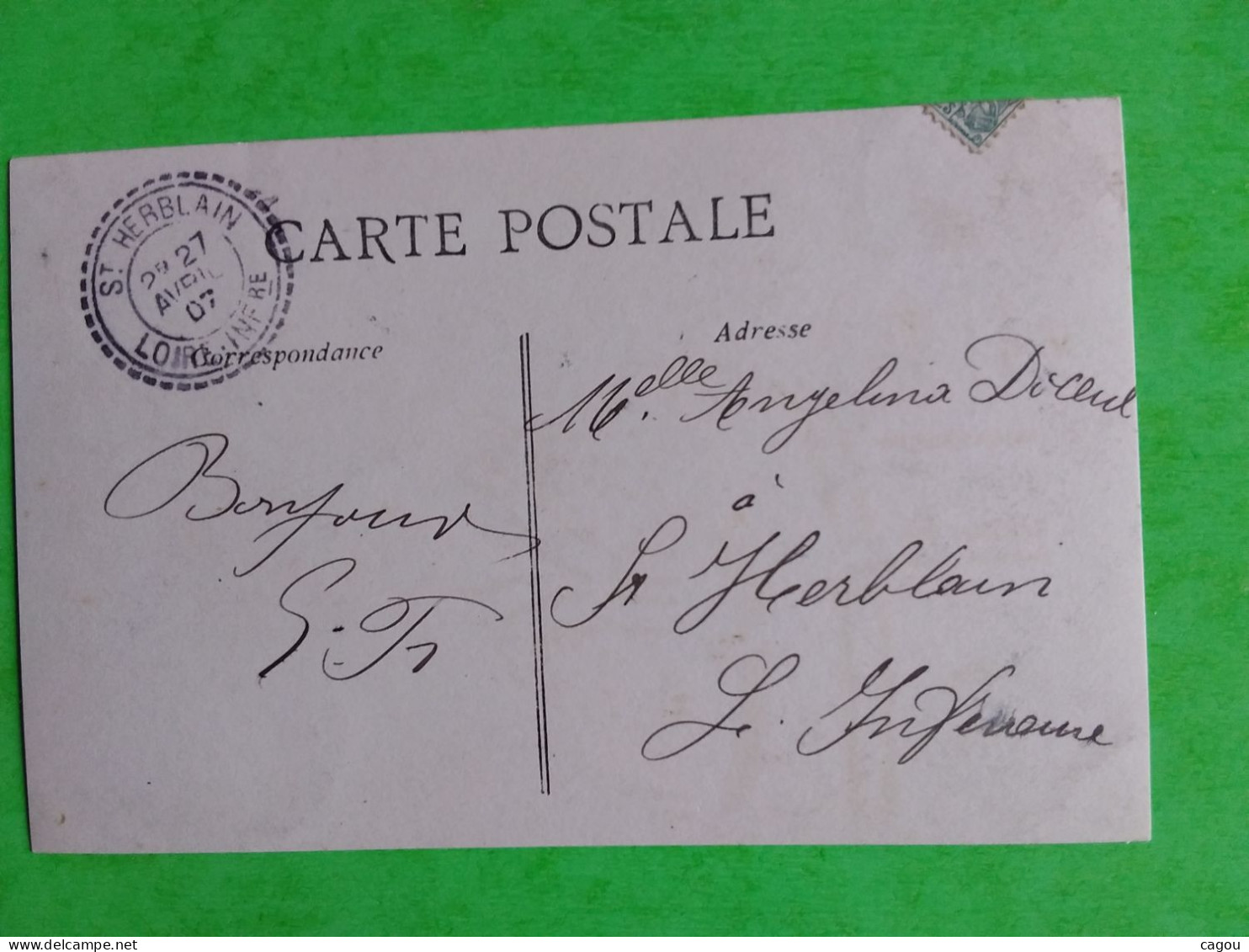 CACHET ARRIVEE SAINT HERBLAIN LOIRE INFÉRIEURE BUREAU DE DISTRIBUTION SUR CARTE POSTALE - Handstempels