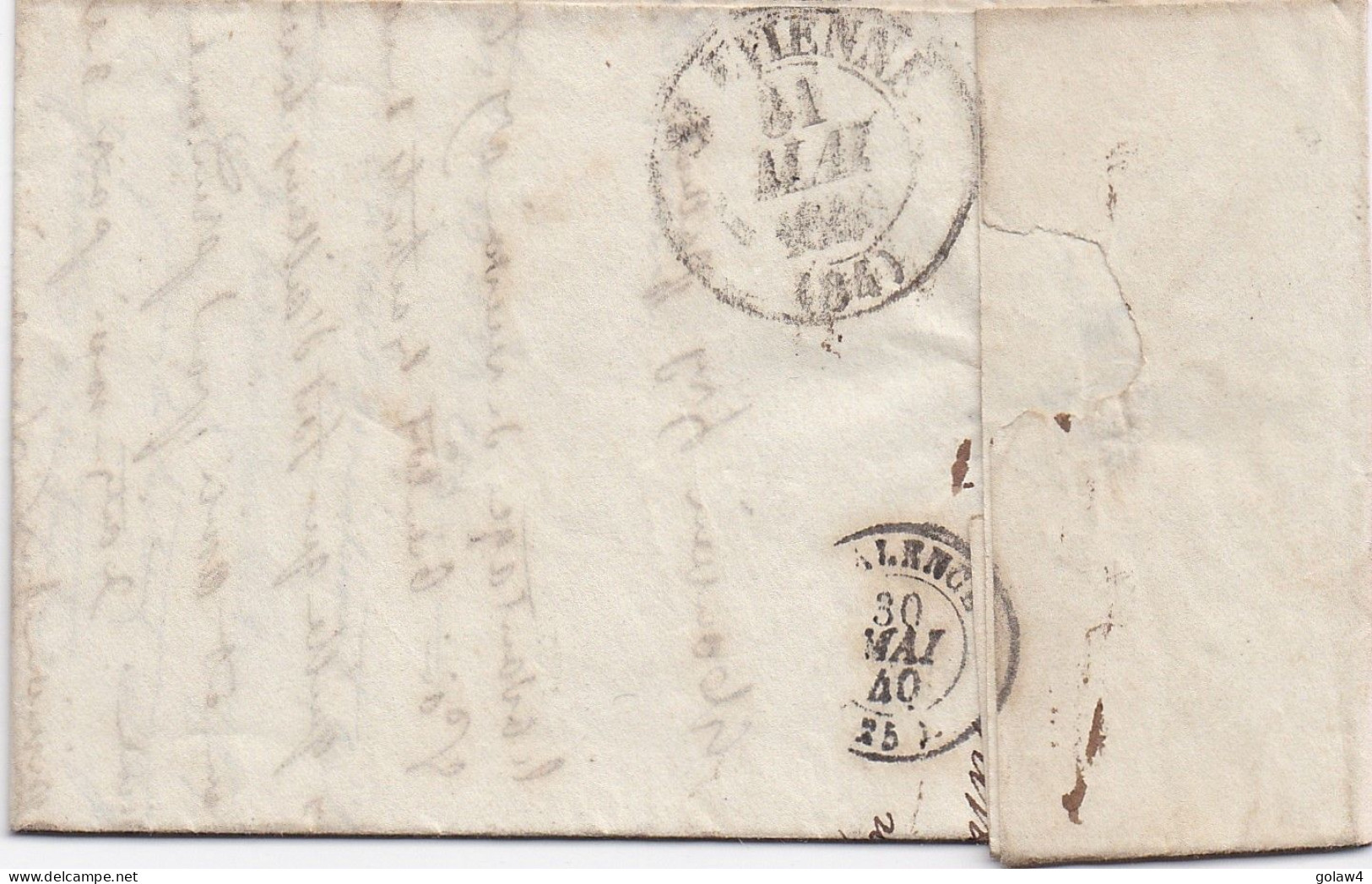 37098# AUBENAS 30 MAI 1840 T12 ARDECHE LETTRE Datée De LANDES Pour ST ETIENNE LOIRE - 1801-1848: Precursors XIX