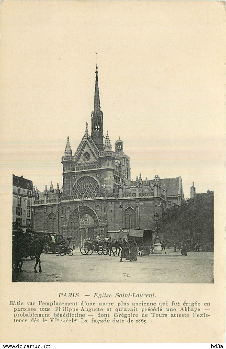 75 - PARIS - EGLISE SAINT LAURENT - Churches