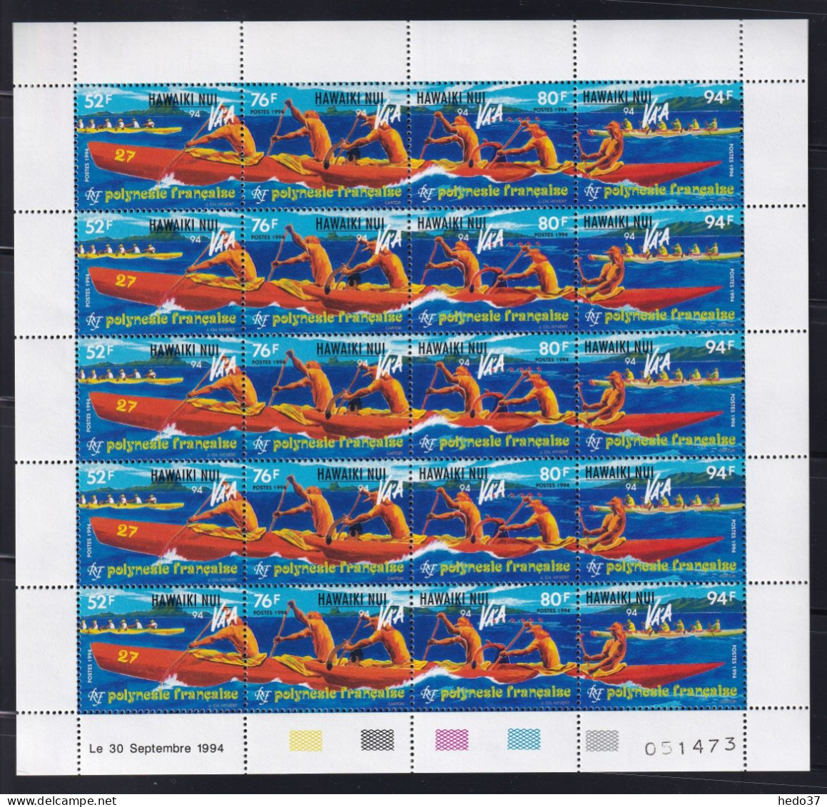 Polynésie N°464/467 - Feuille - Neufs ** Sans Charnière - TB - Unused Stamps