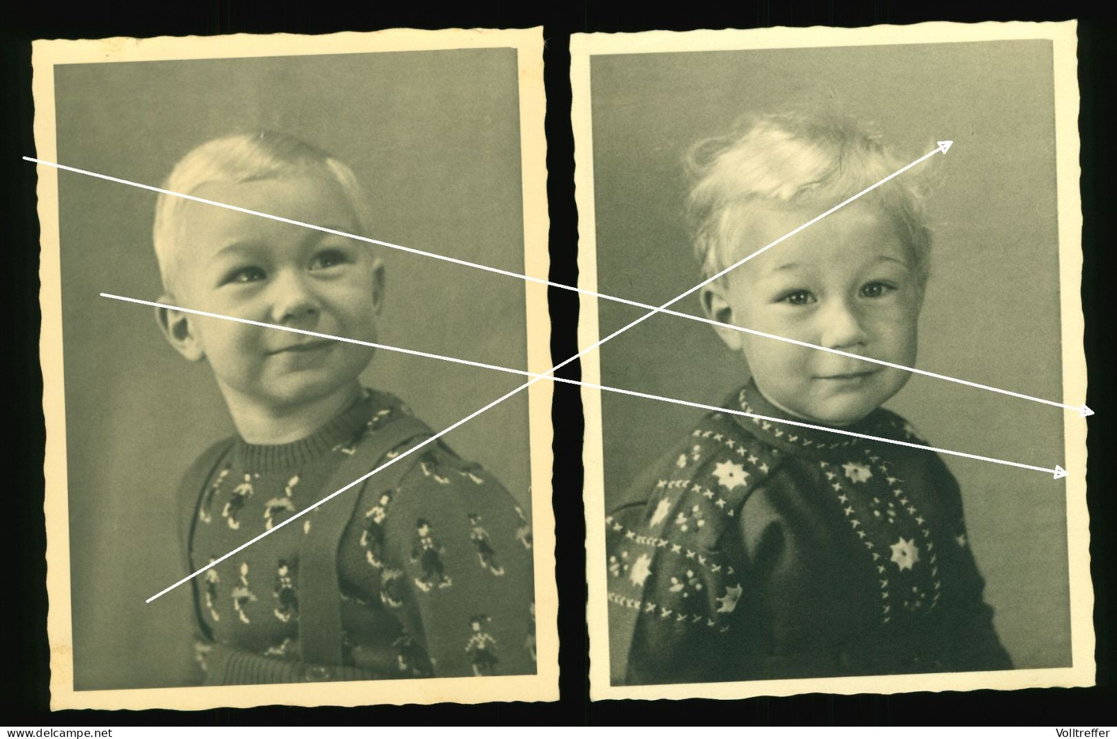2x Orig. XL Foto Um 1930 Portrait Hübscher Kleiner Blonder Junge, Sweet Little Boy With Blonde Hair - Persone Anonimi