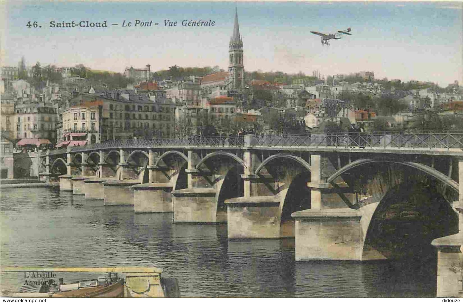 92 - Saint Cloud - Le Pont - Vue Générale - Avions - Colorisée - CPA - Voir Scans Recto-Verso - Saint Cloud