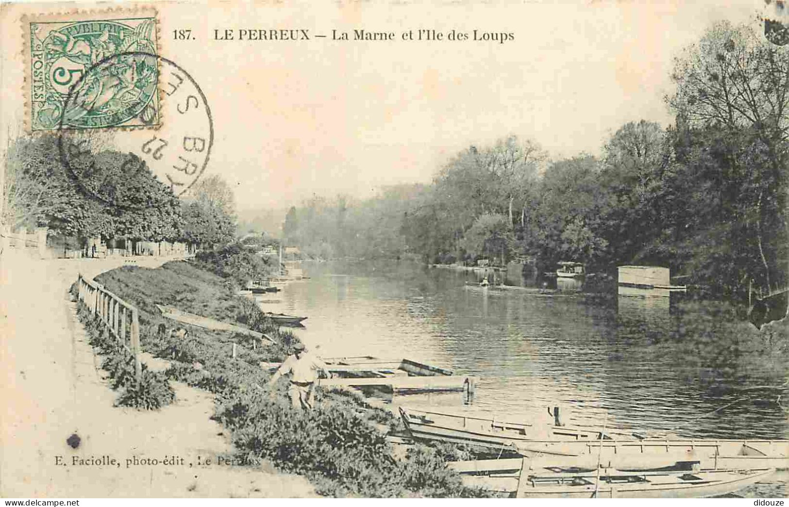 94 - Le Perreux Sur Marne - La Marne Et L'ile Des Loups - Animée - CPA - Oblitération Ronde De 1907 - Voir Scans Recto-V - Le Perreux Sur Marne