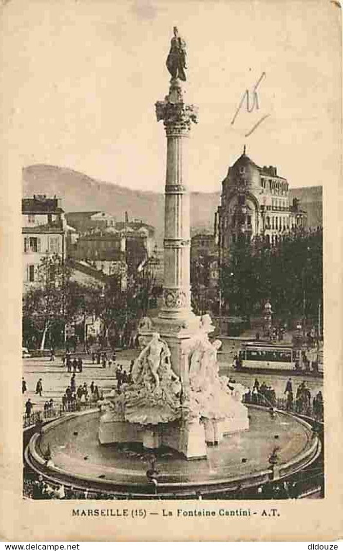 13 - Marseille - La Fontaine Cantini - Animée - Tramway - Correspondance - Voyagée En 1930 - CPA - Voir Scans Recto-Vers - Ohne Zuordnung