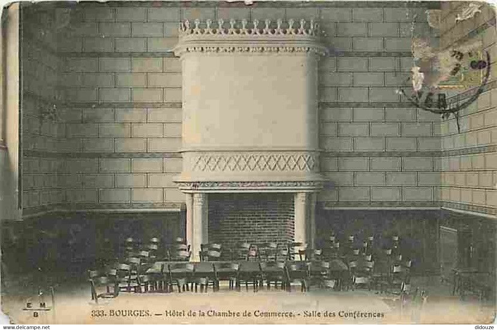 18 - Bourges - Hôtel De La Chambre De Commerce - Salle Des Conférences - Etat Pli Visible Et écornée - CPA - Voir Scans  - Bourges