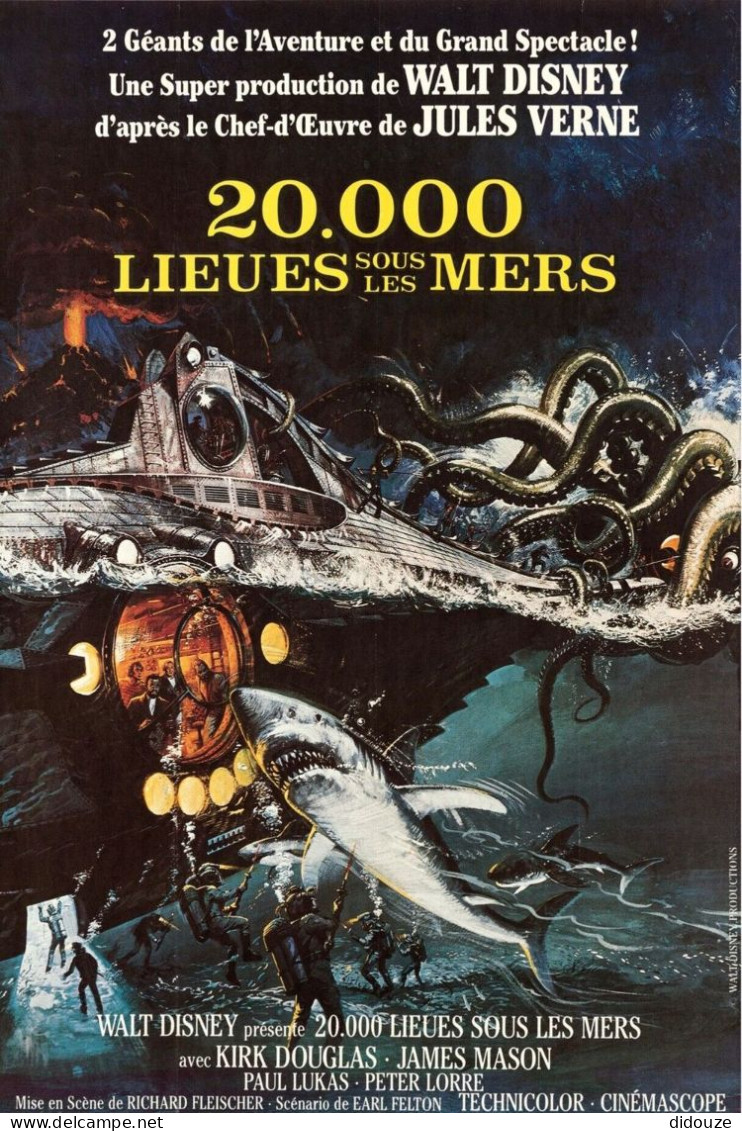 Cinema - 20000 Lieues Sous Les Mers - Walt Disney - Illustration Vintage - Affiche De Film - CPM - Carte Neuve - Voir Sc - Plakate Auf Karten