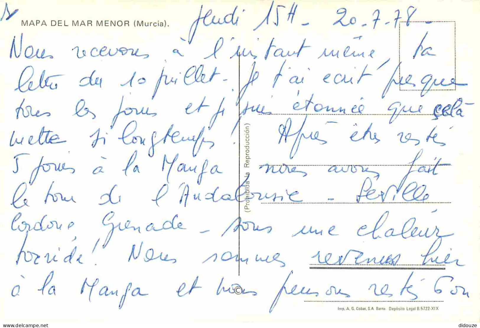 Espagne - Espana - Murcia - La Manga Del Mar Menor - Mapa - Carte Géographique - CPM - Voir Scans Recto-Verso - Murcia