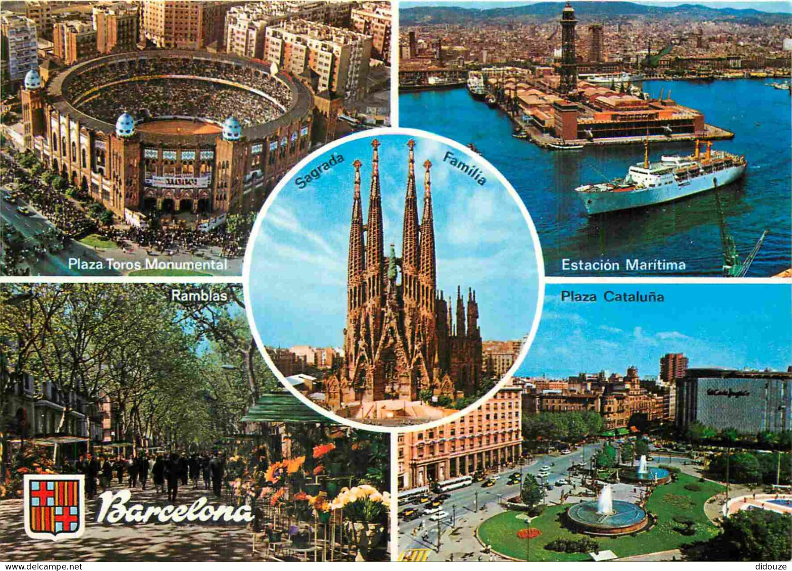 Espagne - Espana - Cataluna - Barcelona - Multivues - Bateaux - Arènes - CPM - Voir Scans Recto-Verso - Barcelona