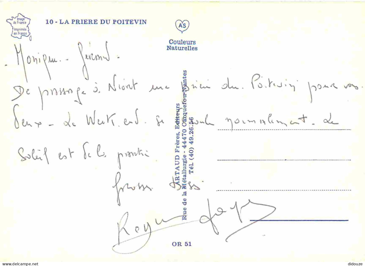 86 - Vienne - Prière Du Poitevin - Illustration - CPM - Voir Scans Recto-Verso - Sonstige & Ohne Zuordnung