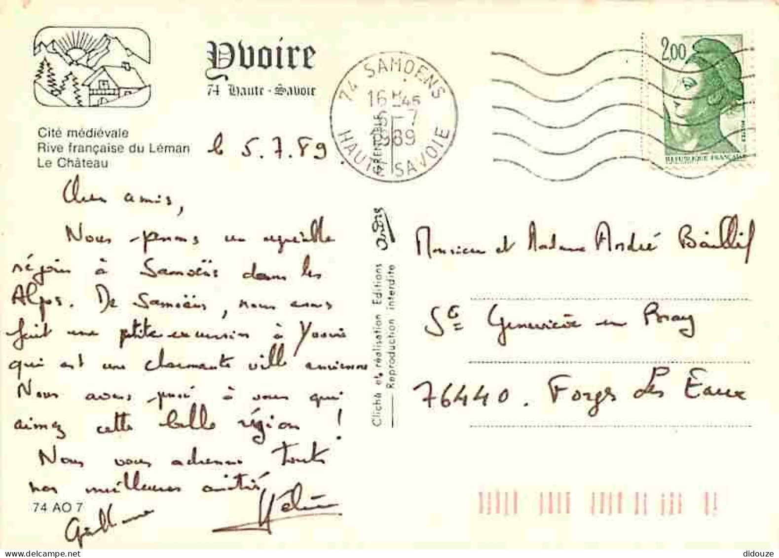 74 - Yvoire - Le Château - Le Lac Léman - CPM - Voir Scans Recto-Verso - Yvoire