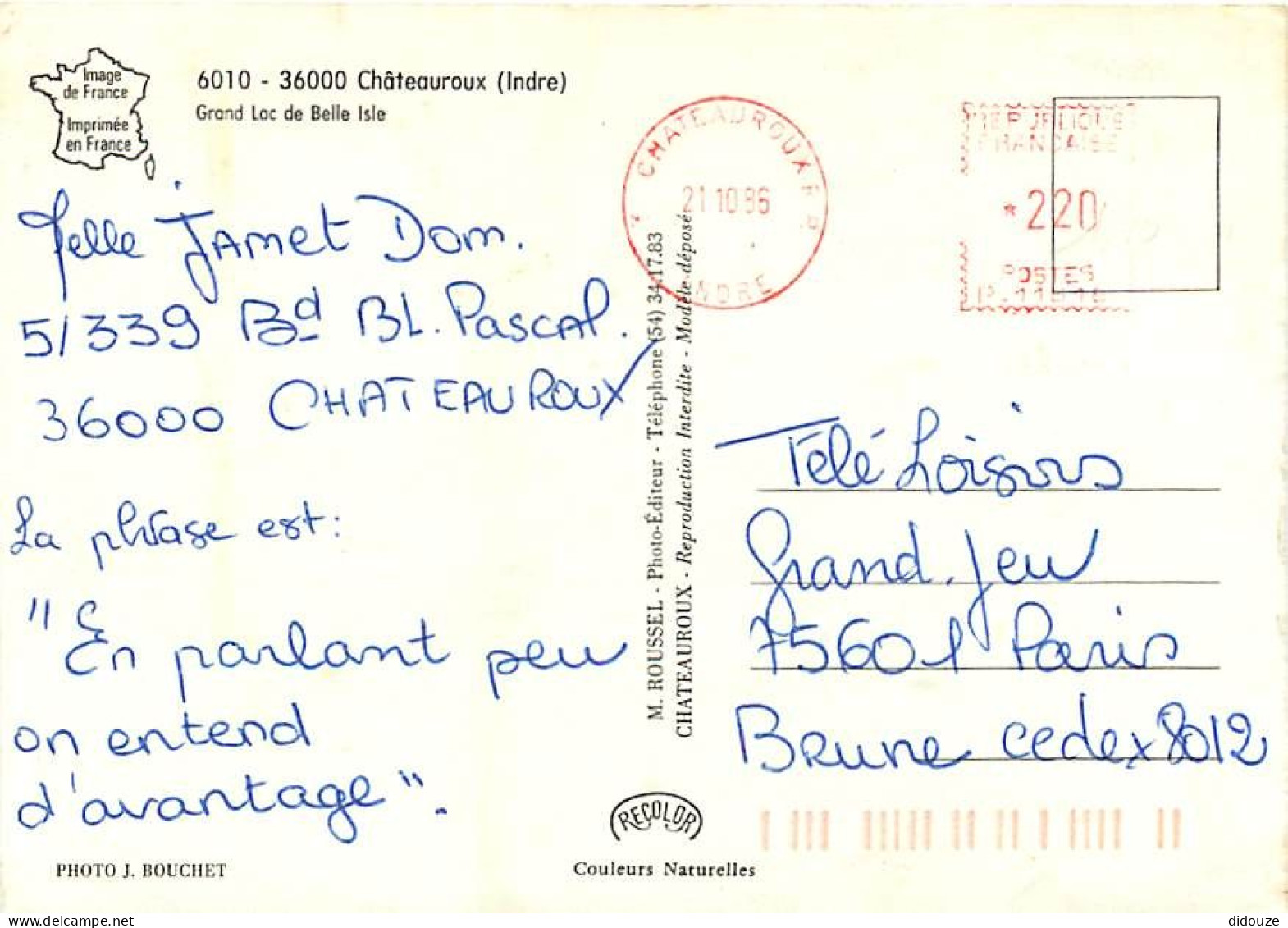 36 - Chateauroux - Grand Lac De Belle Isle - CPM - Voir Scans Recto-Verso - Chateauroux